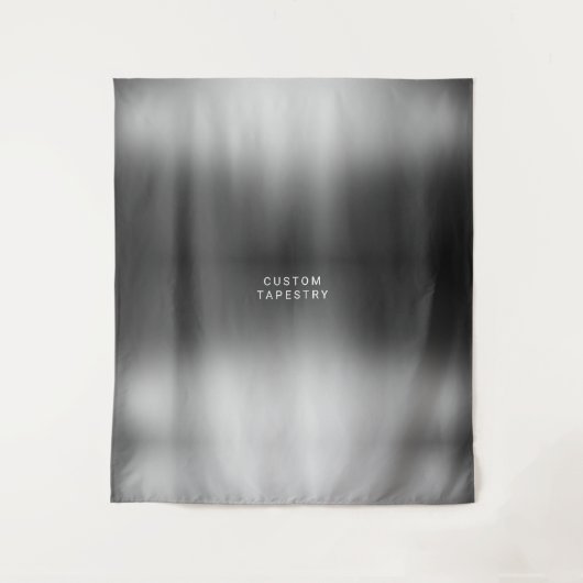 オリジナルテキストと画像 シンプル シルバー グレー 結婚式 タペストリー (正面)