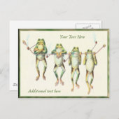 オリジナルテキストのカエル列のポストカード ポストカード (正面/裏面)