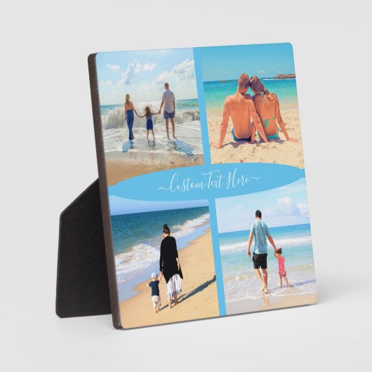 オリジナルテキストの写真コラージュプレート フォトプラーク (正面)