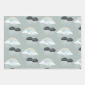 オリジナルテキストの雲と虹 「雨の日も晴れの日も」 ラッピングペーパーシート (正面3)