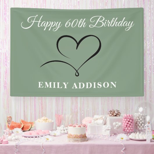 オリジナルテキストオプション付き60歳誕生日バナー 横断幕 (パーティー)