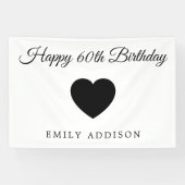 オリジナルテキスト入り60歳誕生日ホワイトバナー 横断幕 (横)