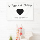 オリジナルテキスト入り60歳誕生日ホワイトバナー 横断幕 (インサイチュ)