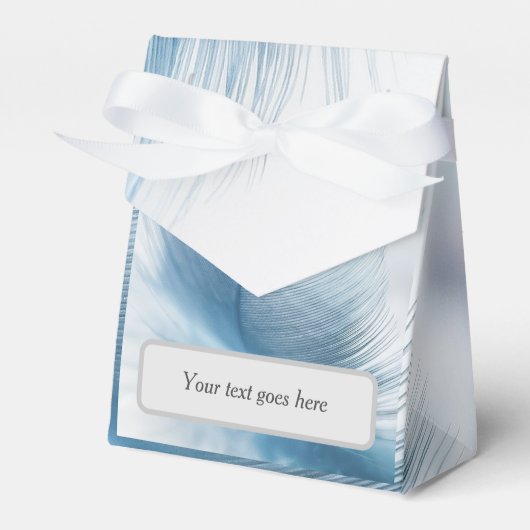 オリジナルテキスト追加可能 羽毛のギフトボックス フェイバーボックス (正面サイド)