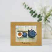 オリジナルテキスト スティルライフ ティー セッティング フォト ポストカード (スタンド正面)