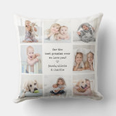 オリジナルテキスト フロント バック フォト コラージュ モダン 記念品 クッション (裏面)