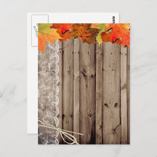 オリジナルテキスト 秋の招待状を追加 ポストカード (正面/裏面)