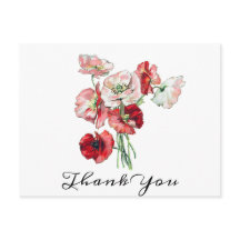 オリジナルテキスト 赤/ピンクのケシの花のウェディングポージー お礼