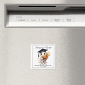 🎓 オリジナルテキスト Chibi 卒業式デザイン マグネット (インサイチュ (食洗機))
