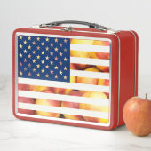 オリジナルテンプレート愛国米国国旗7月4日 メタルランチボックス (インサイチュ)