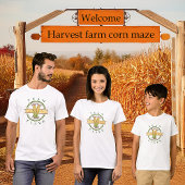 オリジナルデザインのとうもろこし迷路家族チームTシャツ Tシャツ