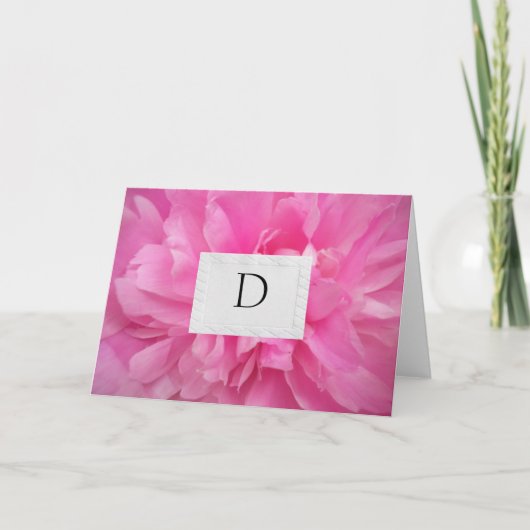 オリジナルデザインのイニシャル入り ウェディング サンクスノート サンキューカード (正面)