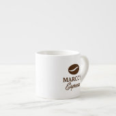 オリジナルデザインのエスプレッソカップ（コーヒー豆のロゴ入り） エスプレッソカップ (正面右)