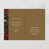 オリジナルデザインのエレガントなクリスマスカード リース付き シーズンポストカード (裏面)