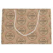 オリジナルデザインのクリスマスカード Kraftビジネスロゴ ラージペーパーバッグ (正面)