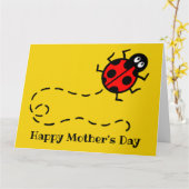オリジナルデザインのテントウムシの母の日カード カード (黄色い花)