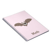 オリジナルデザインのバットパターン ノートブック (右側)