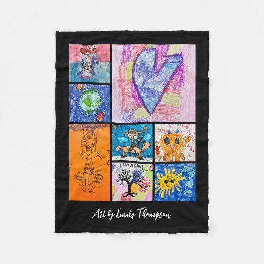 オリジナルデザインのフォトキッズアート記念品 フリースブランケット (正面)