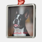 オリジナルデザインのホリデーシーズン ファミリーペット ドッグ メタルオーナメント (左)