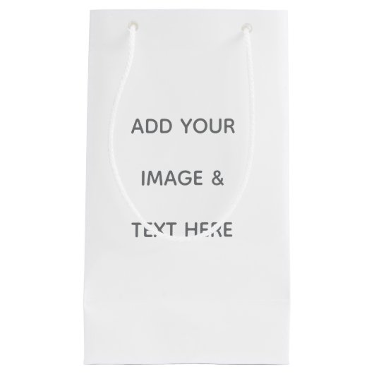 オリジナルデザインのホワイト スモールペーパーバッグ (正面)