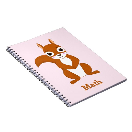 オリジナルデザインのリス柄ノート ノートブック (右側)