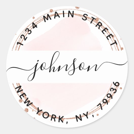 オリジナルデザインの丸型返信住所ラベル ラウンドシール (正面)