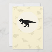 オリジナルデザインの恐竜のローリング 1歳の誕生日 招待状 (裏面)