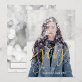 オリジナルデザインの楽しいフェイクゴールドスクリプト シーズンカード (正面/裏面)