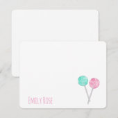 オリジナルデザインの水彩キャンディーのメモカード ノートカード (正面/裏面)