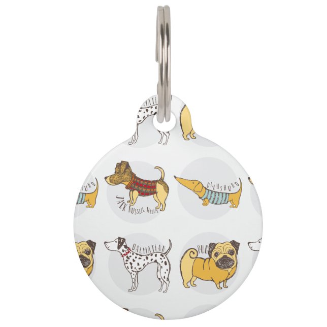 オリジナルデザインの犬種別ペットタグ ペット　ネームタグ (正面)