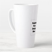 オリジナルデザインの白 カフェラテマグ (左アングル)