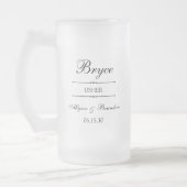 オリジナルデザインの礼儀係用マグカップ フロストグラスビールジョッキ (左)