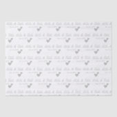 オリジナルデザインの花嫁と花婿のシルバーハートウェディング 薄葉紙 (正面)