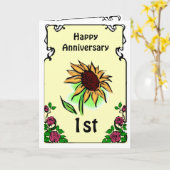 オリジナルデザインの記念日カード - ヒマワリ カード (黄色い花)