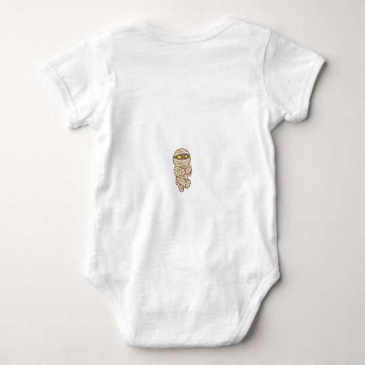 オリジナルデザインの赤ちゃんの初めてのハロウィン - かわいい恐竜 ベビーボディスーツ (裏面)