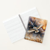 オリジナルデザインの野生のフクロウの水彩画 ノートブック (内部)