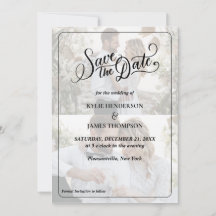 オリジナルデザインの2枚の写真を使ったコラージュのSave the Date