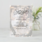 オリジナルデザインの3枚写真コラージュ・セーブ・ザ・デートをデザインする 招待状 (スタンド正面)