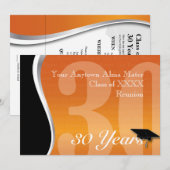 オリジナルデザインの30年ぶりの同窓会 招待状 (正面/裏面)