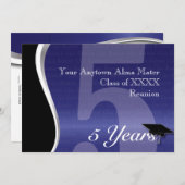 オリジナルデザインの5年ぶりの同窓会 招待状 (正面/裏面)