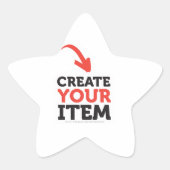 オリジナルデザインをアップロードしてCREATE-YOUR-OWN 星シール (正面)