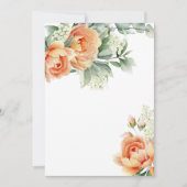 オリジナルデザインを追加 自由なルスティックコーラルフラワーグリーン 招待状 (正面)