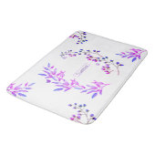 オリジナルデザイン紫色の花と枝 バスマット (アングル)
