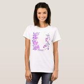 オリジナルデザイン紫色の花と枝 Tシャツ (正面フル)