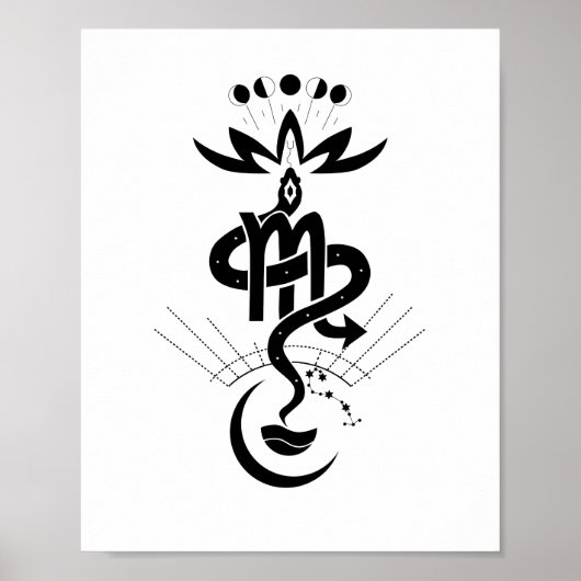 オリジナルデザイン2025ヘビ印刷、蠍座 ポスター (正面)