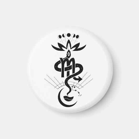 オリジナルデザイン2025ヘビ印刷、蠍座 マグネット (正面)