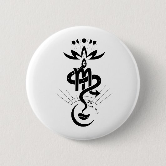 オリジナルデザイン2025ヘビ印刷、蠍座 缶バッジ (正面)