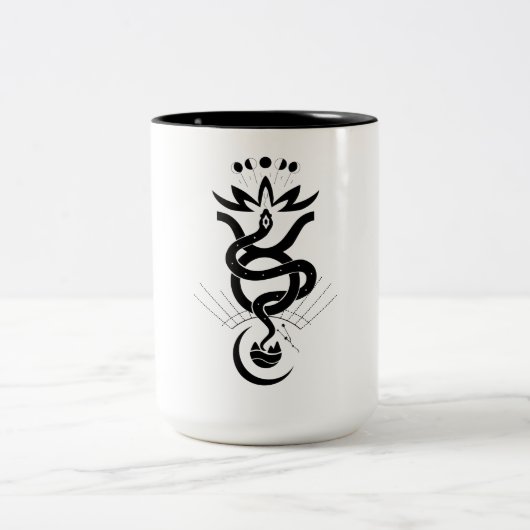 オリジナルデザイン2025 Snake printing, Taurus ツートーンマグカップ (中央)