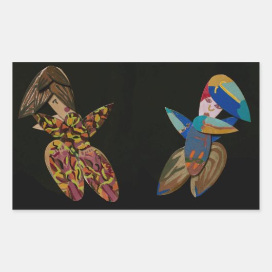 「オリジナルデザイン」 「ティーンエーブラシ」アートワークのステッカー 長方形シール (正面)