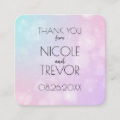 オリジナルデザイン - ピンクとブルーのボケ お礼 エンクロージャーカード (正面)